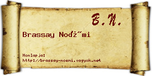 Brassay Noémi névjegykártya